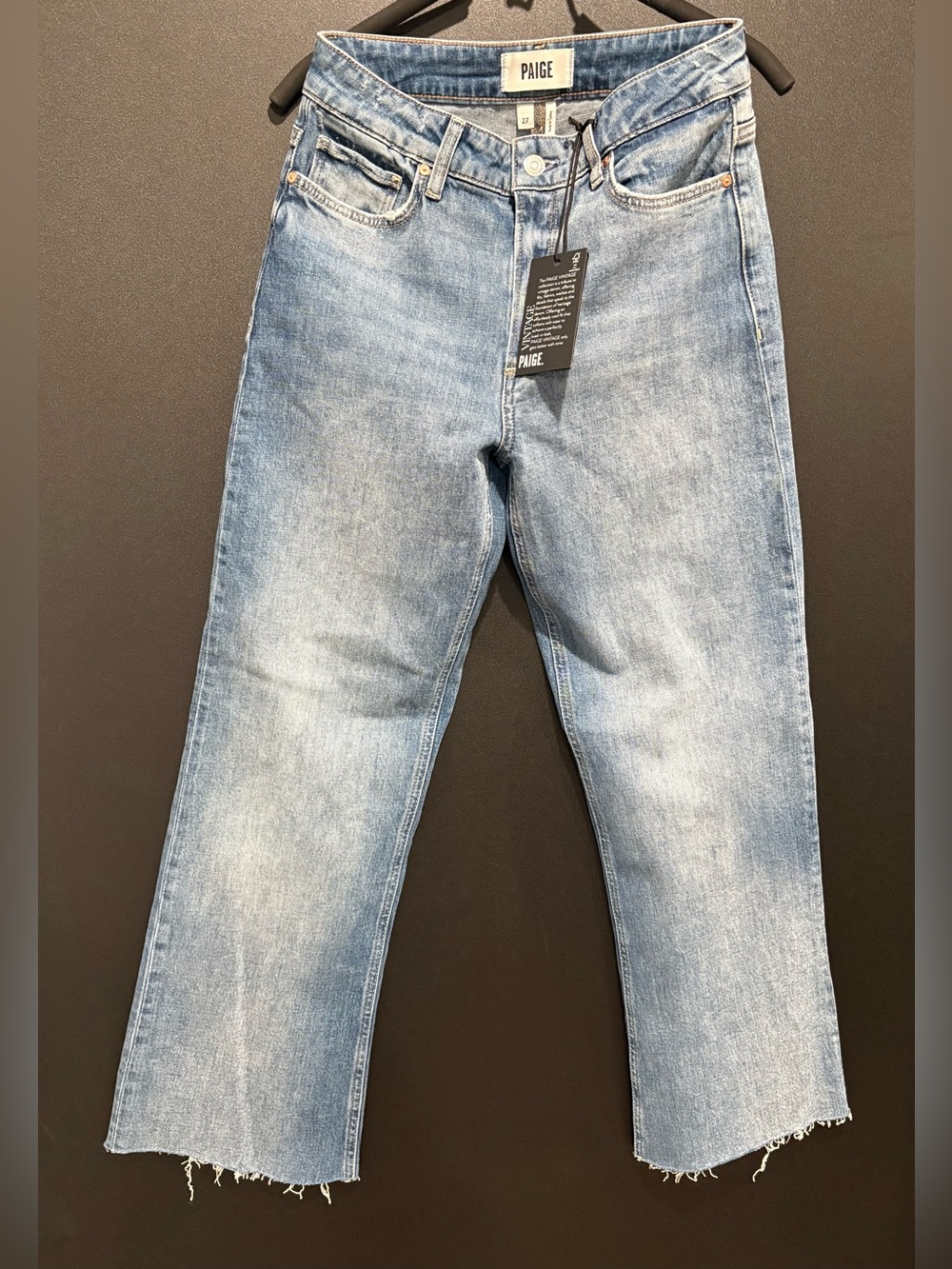 PAIGE Vintage Light Wash Straight Leg Jeans